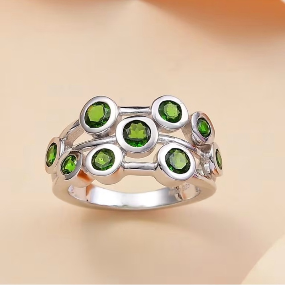 Chrome Diopside 2.00 ctw Bubbles Ring in Sterling Silver